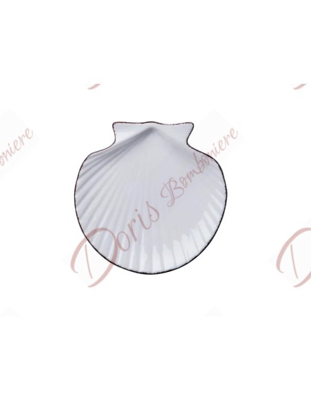 Bomboniere tema mare nuova collezione centrotavola svuotatasche conchiglia bianca con bordo Bomboniere tema mare nuova collezione centrotavola svuotatasche conchiglia bianca con bordo