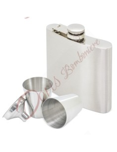 Bomboniera matrimonio utile e originale set boccetta per liquore con bicchierini in acciaio 2