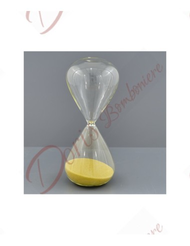 Hourglass favors wedding baptism communion confirmation in turtledove yellow sand glass cm 16 time 10 minutes
