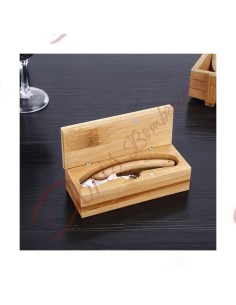 Bomboniere matrimonio originale apribottiglia di vino con scatola in legno di bamboo 2
