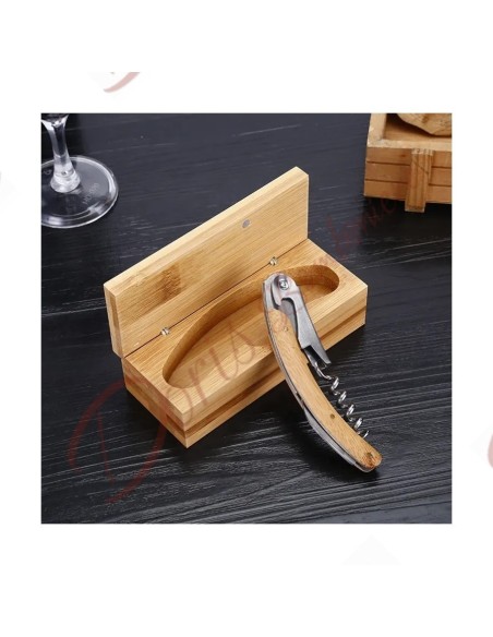 Ouvre-bouteille de vin de faveurs de mariage original avec boîte en bois de bambou Ouvre-bouteille de vin de faveurs de mariage original avec boîte en bois de bambou