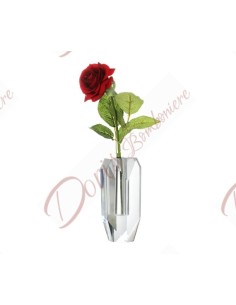 Vase en cristal d'anniversaire de mariage avec des lignes élégantes et modernes