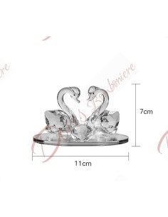 Bomboniere matrimonio elegante e raffinata coppia cigni realizzate in cristallo 2