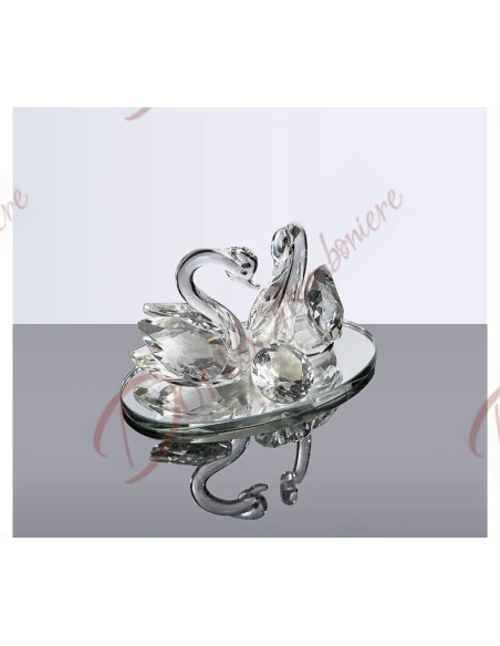 Bomboniere matrimonio elegante e raffinata coppia cigni realizzate in cristallo Bomboniere matrimonio elegante e raffinata coppia cigni realizzate in cristallo