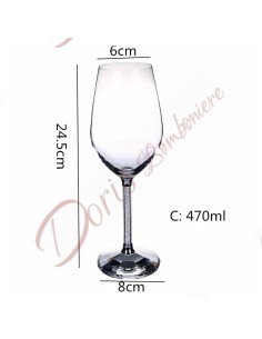 Bomboniere matrimonio tema vino set 2 calici bicchieri con gambo brillantini e base in cristallo 2