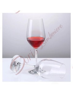 Lot de 2 verres à gobelets sur le thème du vin avec tige pailletée et base en cristal.