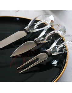 Useful and original crystal wedding favors set of 3-piece cheese knives