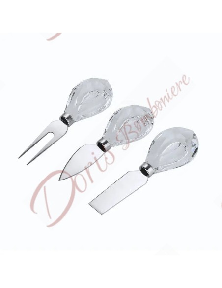 Useful and original crystal wedding favors set of 3-piece cheese knives Useful and original crystal wedding favors set of 3-piece cheese knives