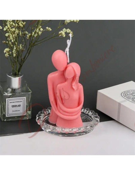 Bomboniere candele per matrimonio e o anniversario di nozze coppia stilizzata abbraccio cm 11.5 Bomboniere candele per matrimonio e o anniversario di nozze coppia stilizzata abbraccio cm 11.5