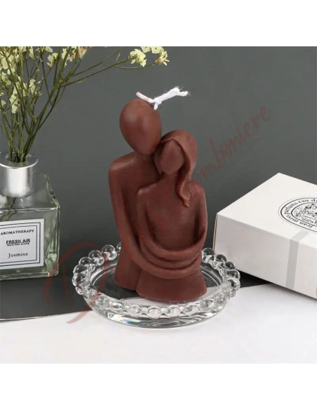 Bomboniere candele per matrimonio e o anniversario di nozze coppia stilizzata abbraccio cm 11.5 Bomboniere candele per matrimonio e o anniversario di nozze coppia stilizzata abbraccio cm 11.5