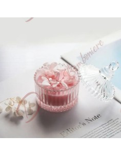 Elegant candle wedding favor with pink or white wax 6.5x9 cm 2
