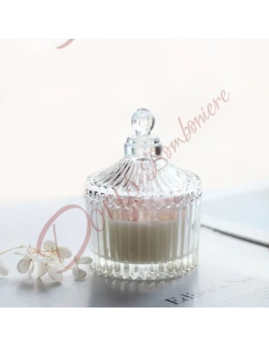 Elegante Kerze Hochzeitsbevorzugung mit rosa oder weißem Wachs 6,5x9 cm