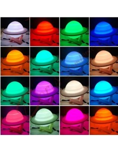 Bomboniere lampada pianeta con luce a led telecomando cambia colore tema astronomia 16cm 2