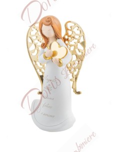 Angel favors with wings and heart in gold mirrored plexiglass cm 12
