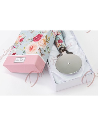 Bomboniere matrimonio utili e originali da cucina tagliapizza con manico fiori in ceramica 54051
