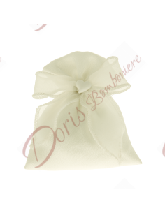 Wedding favor bags with bow and central heart cm 10x12