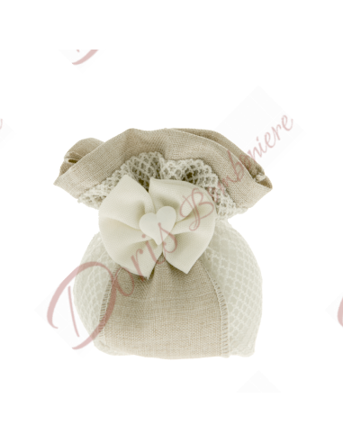 Sac faveur pour dragées ou dragées non invitées en tissu shabby complet 10 cm