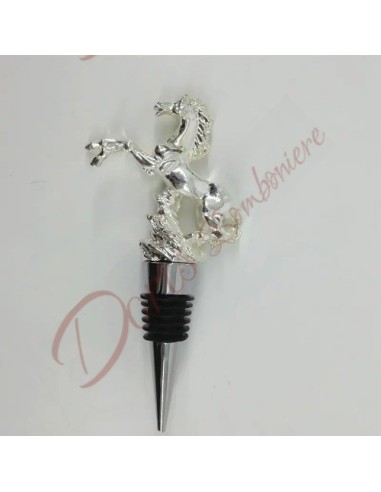 Horse favors useful bottle stopper in silver color metal wedding communion confirmation