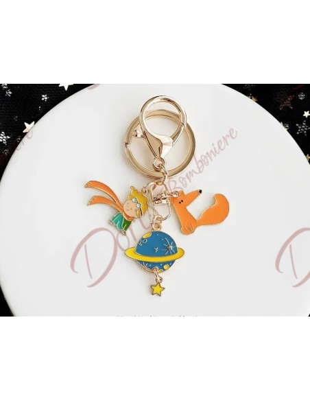 Cheap Favours Kleiner Prinz nützlicher Schlüsselanhänger aus Metall mit Zeiten, Stern, Mond, Planet, rosa Cheap Favours Kleiner Prinz nützlicher Schlüsselanhänger aus Metall mit Zeiten, Stern, Mond, Planet, rosa