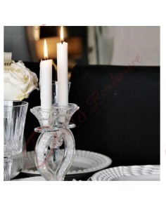 Elégant et précieux bougeoir cristal en forme de coeur bougeoir 2 flammes 2