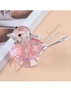 Crystal favors bird bird sparrow in k9 crystal color collection 2024 pink