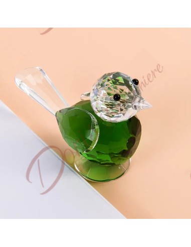 Le cristal favorise le moineau d'oiseau d'oiseau dans la collection de couleur de cristal k9 2024 vert