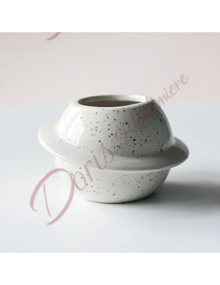 Bomboniere vaso porta pianta ceramica matrimonio comunione battesimo cresima laurea tema pianeta bianco Bomboniere vaso porta pianta ceramica matrimonio comunione battesimo cresima laurea tema pianeta bianco