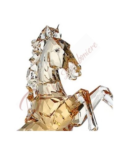 Bomboniere matrimonio cavallo di cristallo trasparente scultura artistica originale