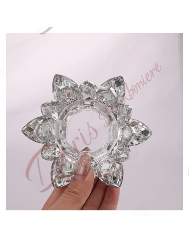 Faveurs de mariage de fleur de Lotus en cristal ou bougeoir de fleur de mariage d'anniversaire