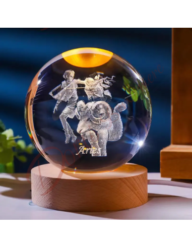 Gefälligkeiten Sternzeichen Widder LED-Lampe Astrologie-Thema 8 cm