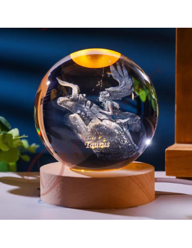 Sternzeichen Stier bevorzugt LED-Lampe mit Astronomie- und Astrologie-Thema 8 cm