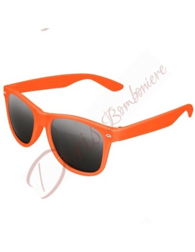 Lunettes de soleil UV400 norme CE avec plaque argentée COULEUR ORANGE