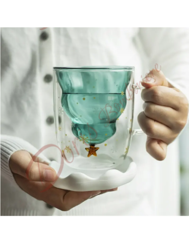Bomboniera tazza natalizia originale con albero di natale gadget regalo 250 ml