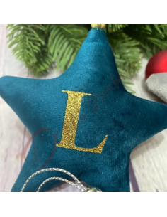 Applicazione natalizia stella in tessuto personalizzata decorazione per albero di natale