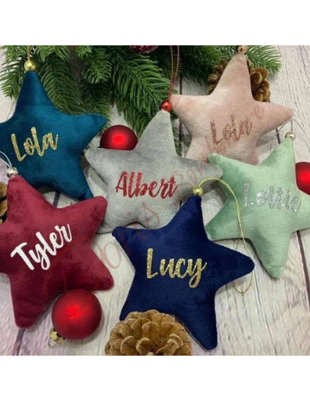 Applicazione natalizia stella in tessuto personalizzata decorazione per albero di natale Applicazione natalizia stella in tessuto personalizzata decorazione per albero di natale