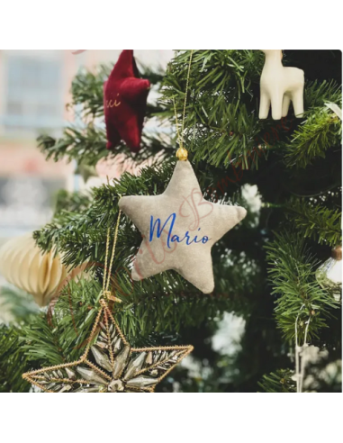 Applicazione natalizia stella in tessuto personalizzata decorazione per albero di natale