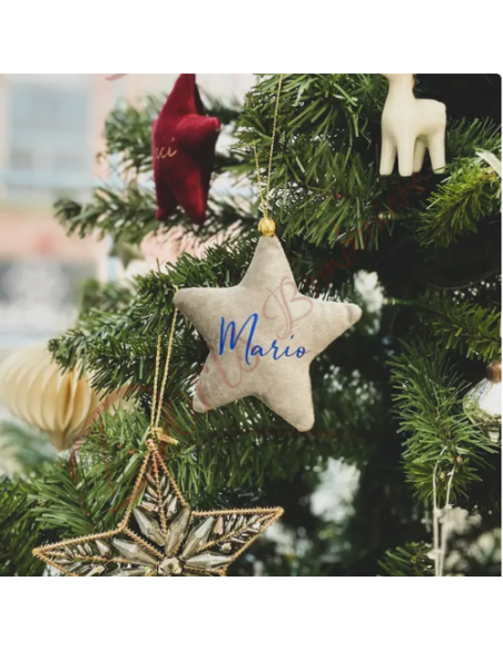 Applicazione natalizia stella in tessuto personalizzata decorazione per albero di natale Applicazione natalizia stella in tessuto personalizzata decorazione per albero di natale