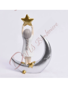 Faveur 2024 petite fille sur la lune prenant la confirmation de communion des étoiles 2