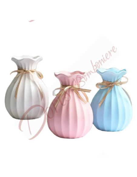 Bomboniere matrimonio nozze vaso disponibile in rosa bianco e azzurro in ceramica Bomboniere matrimonio nozze vaso disponibile in rosa bianco e azzurro in ceramica