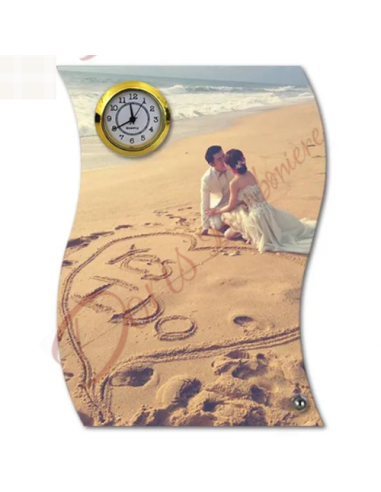 Bomboniera personalizzata con fotografia orologio da tavolo per battesimo comunione matrimonio 19x14