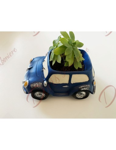 Favor toy car blue car plant holder baptism communion confirmation