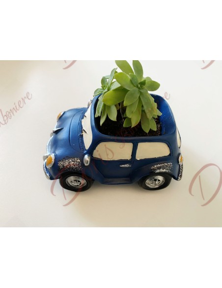Geschenk für Spielzeugauto, blaues Auto, Pflanzenhalter, Taufe, Kommunion, Konfirmation Geschenk für Spielzeugauto, blaues Auto, Pflanzenhalter, Taufe, Kommunion, Konfirmation