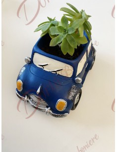 Geschenk für Spielzeugauto, blaues Auto, Pflanzenhalter, Taufe, Kommunion, Konfirmation 2
