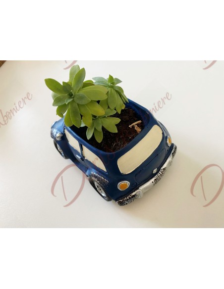 Geschenk für Spielzeugauto, blaues Auto, Pflanzenhalter, Taufe, Kommunion, Konfirmation Geschenk für Spielzeugauto, blaues Auto, Pflanzenhalter, Taufe, Kommunion, Konfirmation