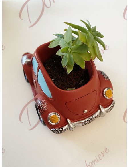 Bomboniera vaso porta piantina grassa macchina macchinina rossa per bambino maschietto Bomboniera vaso porta piantina grassa macchina macchinina rossa per bambino maschietto