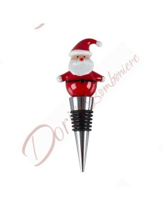 Bomboniere natalizie utile tappo per bottiglia gadget regalo con babbo natale in vetro 2