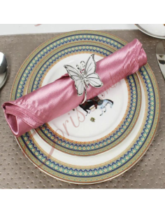 White and silver butterfly table setting napkin holder