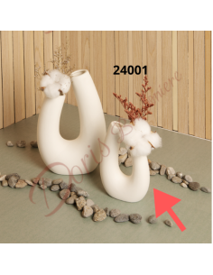 Bomboniere Claraluna 2024 Vaso a U in ceramica con fiori mod piccolo