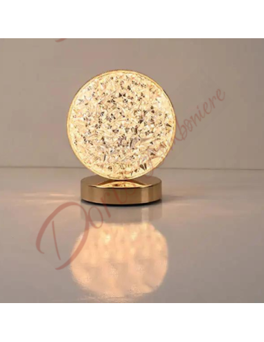 Wedding favor in round crystal lamp with 3 elegant colors and modern design