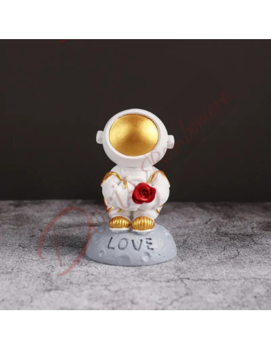 Astronautengeschenk mit roter Rose für Baby Junge, Kommunion, Konfirmation, Taufe